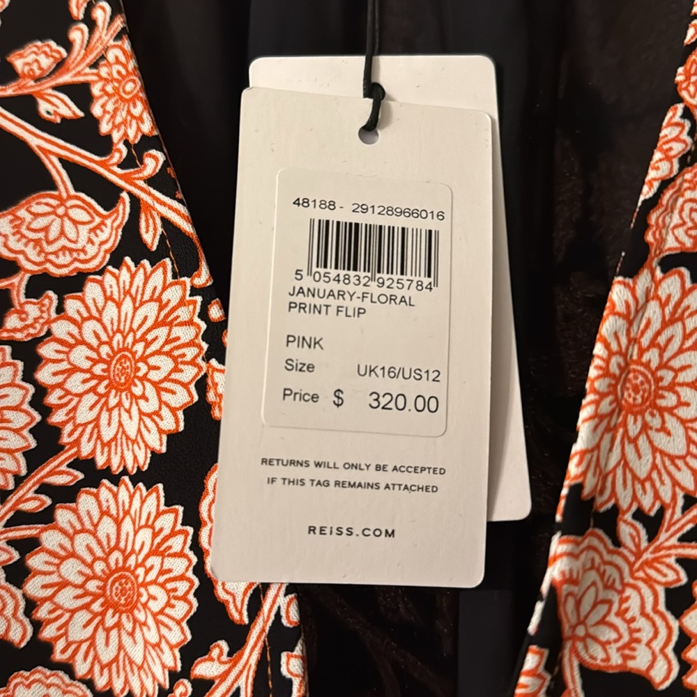 Floral V-Neck Dress - Pink and Black - Picture 3 of 3
